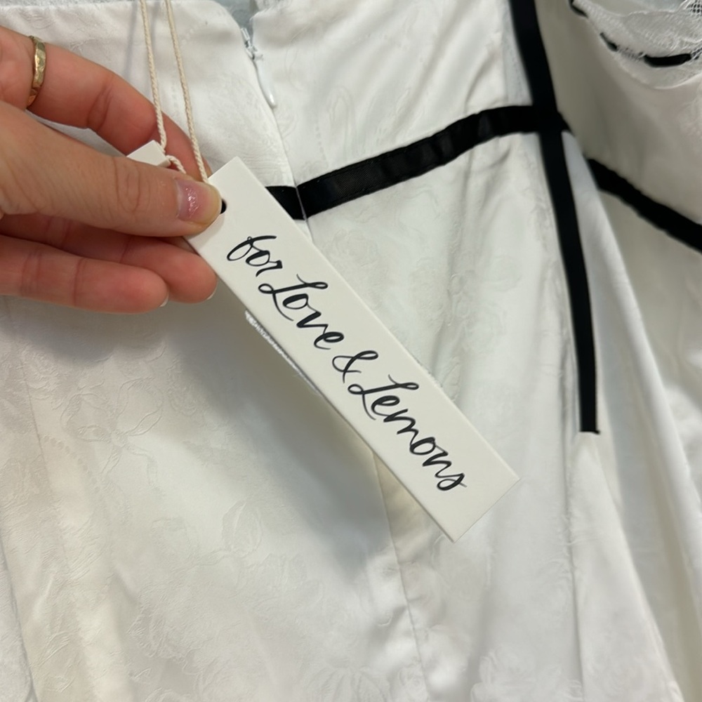 NWT For Love & lemons iniko mini dress white sizes M & L - Picture 9 of 9